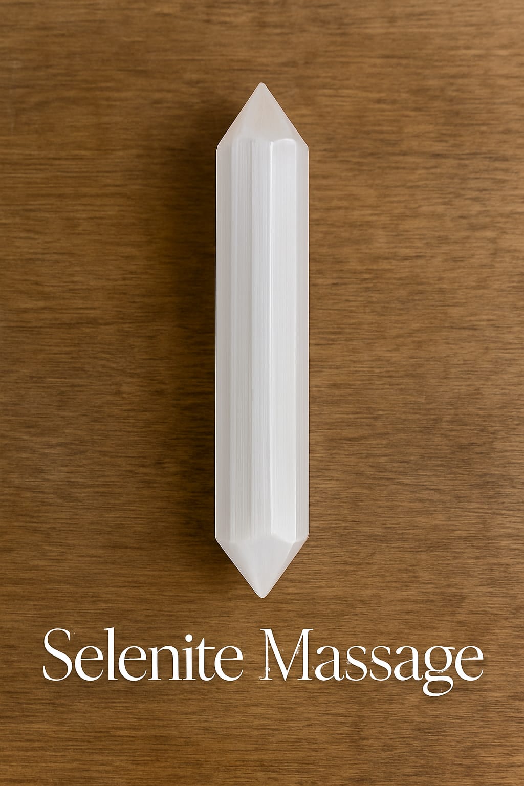 Bâton de massage en sélénite marocaine – Double pointe