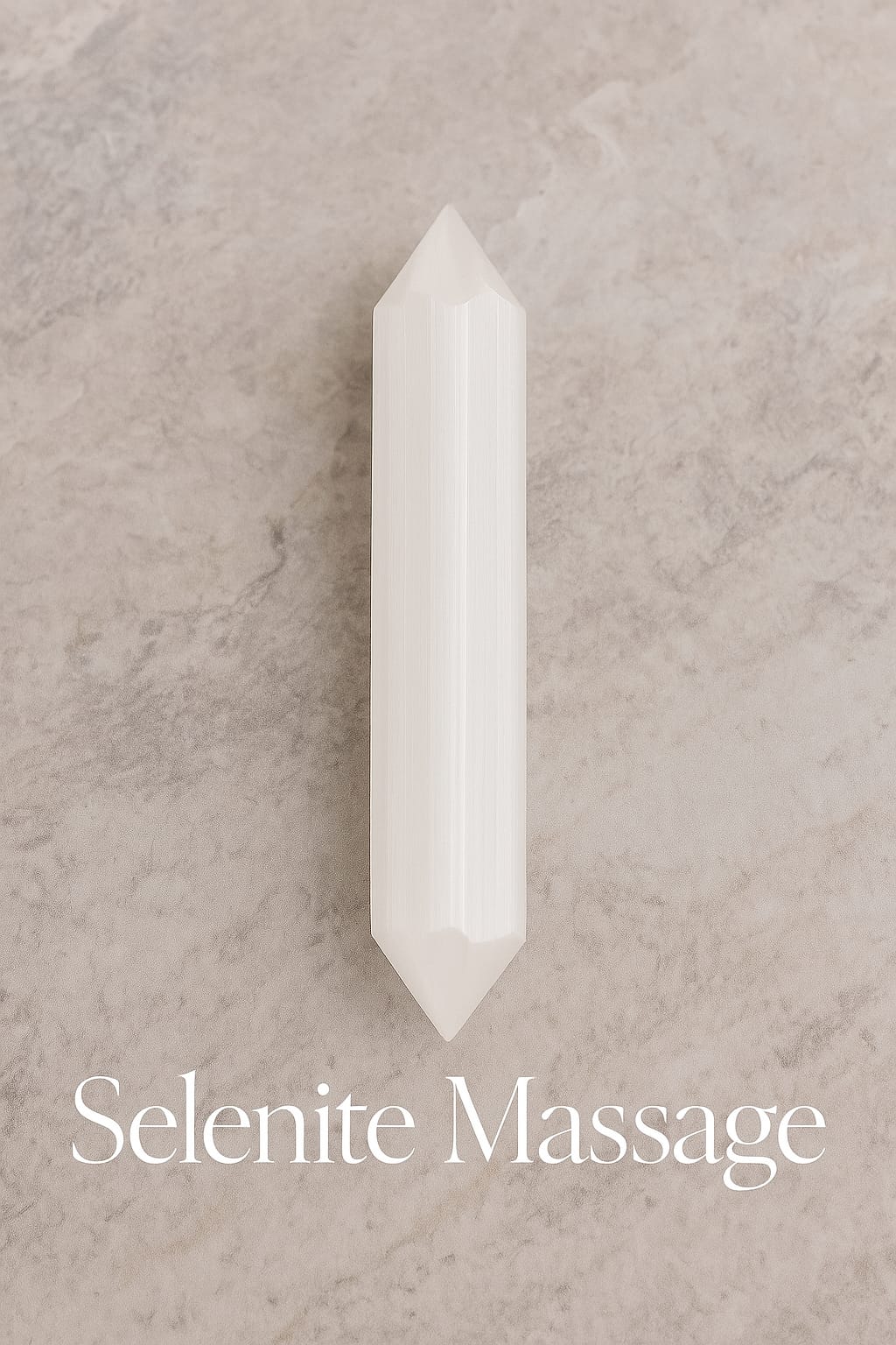 Bâton de massage en sélénite marocaine – Double pointe